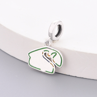 Breloques Pan en Argent Sterling 925, Perles sur le thème des circuits du Mexique, de Monaco, de Silverstone (Italie) et du Royaume-Uni, compatibles avec les bracelets originaux