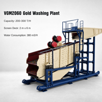 VGM2060 Vibrations-Goldwaschanlage 200-300 TPH mit oben montiertem Dünnölexziter für die Goldgewinnung aus Alluvialgold