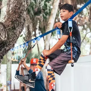 หลักสูตรสายอุปสรรคนินจาสายปีนเขาอุปสรรคหลักสูตรกีฬาบอมอ่อนโยนโลโก้ที่กำหนดเองสนามเด็กเล่น