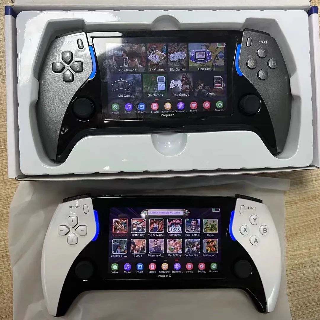 Vente chaude Portable Project X 4.3 Pouces Couleur Grand Écran Console De Jeu Portable avec Double 3D Rocker Player Jeux Vidéo