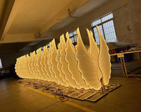 Support en métal personnalisé en forme d'ailes d'ange, enseigne au néon, lumière LED, grandes ailes d'ange, toile de fond pour la décoration de mariage
