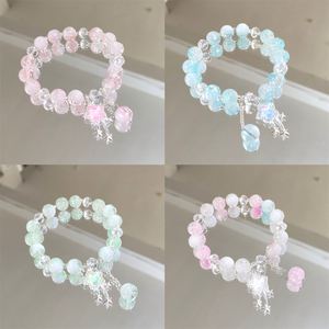 Pulsera de Cuentas de Cristal Agrietado con Diseño de Palomitas de Maíz y Estrella, Degradado de Color, para Niñas y Mujeres, Regalo de Joyería de Amistad - Product Image 3