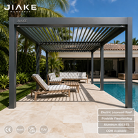Pergola autoportante en aluminium Jiake avec toit à lames orientables électriques pour villa au bord de la piscine, vente en gros OEM ODM