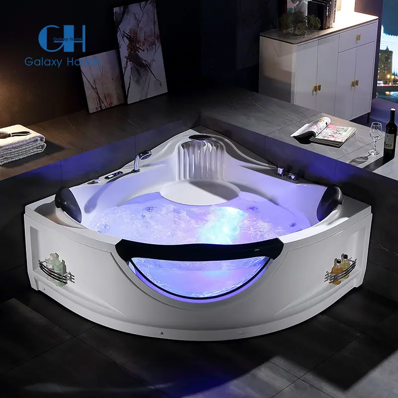 2023 OEM casa di lusso nuovo di zecca idromassaggio per il bagno dell'hotel in acrilico chiaro angolo vasca da bagno Spa vasca da bagno vasche da bagno Sauna camere