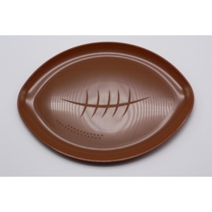 Dark Brown Flat Bottom <b>Plate</b>, Large Rectangular <b>Plastic</b> <b>Dinner</b> <b>Plates</b>, Commercial Grade Fruit Serving <b>Plates</b> for Catering - Product Image 1