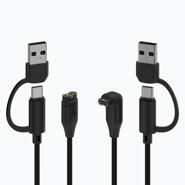 2 in 1 Watches Port 4Pin Male to USB a Male Data Cable 4 Pin to Type C Watches Quick Charging Wire for Garmin Smart Watch