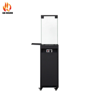Brasero extérieur moderne en acier de qualité supérieure, à gaz, avec roues, télécommande, compatible granulés de bois, certifié CE, pour terrasse