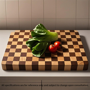 Grande planche à découper en acacia à carreaux avec rainures pour les jus et poignées, planche à découper en bois, plateau de service type bloc de <span class=keywords><strong>boucher</strong></span> - Product Image 2
