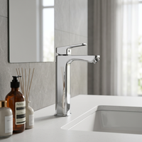 Grifo Momali de latón macizo para lavabo de hotel, montado directamente en el encimera, con agua fría y caliente, mezclador para lavabo de baño, grifo para fregadero de uso doméstico