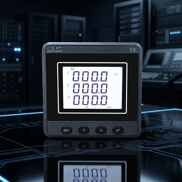 3 Phase Multifunction Power Quality Analyzer Panel Meter 96x96 RS485 Modbus Harmonic THD LCD Display Class 0.5 Accuracy IP65