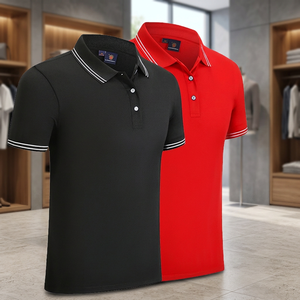 Camiseta de Golf para Hombre con Logotipo Personalizado Bordado, Diseño Antiarrugas con Bolsillo, de Algodón y Elastano, Manga Corta, Color Sólido, Estampado - Product Image 3