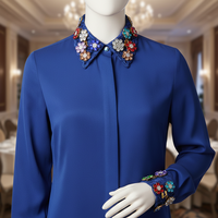 Kancing Kombinasi Berbentuk Bunga dari Kuningan Berlapis Rhinestone Ramah Lingkungan untuk Kemeja, Penutup Dekoratif, dan Manset.