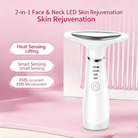 Masseur raffermissant pour la peau à domicile, micro-courant, haute fréquence, chauffage et vibration pour le visage et le cou