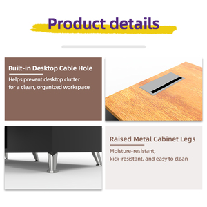 Postazione di Lavoro ad Angolo <span class=keywords><strong>a</strong></span> L in Acciaio e Legno con Armadietto, Scrivania <span class=keywords><strong>da</strong></span> Ufficio Resistente, <span class=keywords><strong>Tavolo</strong></span> <span class=keywords><strong>da</strong></span> Studio per Casa o Ufficio <span class=keywords><strong>da</strong></span> Posizionare Contro il <span class=keywords><strong>Muro</strong></span> - Product Image 2