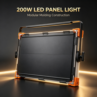 Panneau LED bicolore 200W, 1200 LED, CRI élevé Ra96, 3200-5600K, plusieurs modes de gradation, alliage d'aluminium, studio portable