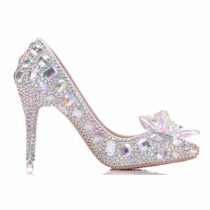 BS067 zapatos <span class=keywords><strong>de</strong></span> boda para mujer 9cm tacón alto puntiagudo <span class=keywords><strong>zapato</strong></span> <span class=keywords><strong>de</strong></span> <span class=keywords><strong>cristal</strong></span> <span class=keywords><strong>de</strong></span> diamantes <span class=keywords><strong>de</strong></span> imitación <span class=keywords><strong>de</strong></span> talla grande <span class=keywords><strong>Cenicienta</strong></span> fiesta boda calzado Quinceañera - Product Image 3