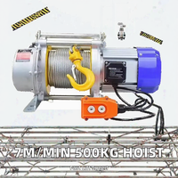 Treuil électrique portable à embrayage rapide, capacité de charge 1,5 tonne, hauteur de levage 7 mètres, pour usage domestique extérieur, nouveau modèle en métal