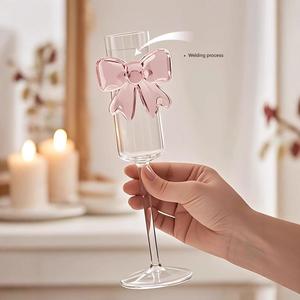 高級再利用可能バタフライグラス ヴィンテージワイングラス ウェディングゴブレット シャンパンカップ 在庫あり - Product Image 3