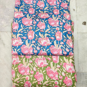 Export Quality Durable Cotton Fabric Abstract Geometric Pattern Hand Block Printed Washed Medium Weight Dress Making Pillow Suit - Product Image 1