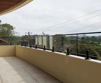 Mini-poteau autoportant en acier inoxydable pour balustrade de terrasse, systèmes de balustrade en verre, balustrade de balcon extérieur
