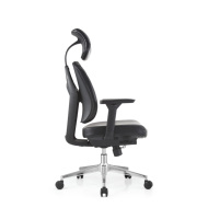 Chaise de bureau ergonomique pivotante de direction avec dossier double, chaise d'ordinateur avec accoudoirs réglables 4D et soutien lombaire