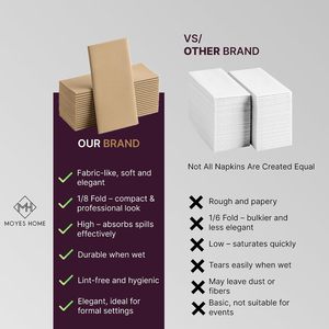 Serviettes d'invités jetables 1 pli effet lin avec logo personnalisé, douces et absorbantes, pour hôtels, restaurants, salles de bain, mariages, événements en gros - Product Image 5