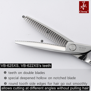 VB-60N 전문가용 CNC 가공 일본산 440C 카본 스틸 볼록 헤어 가위 살롱용 청용허 - Product Image 4