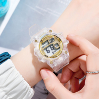 Jam Tangan Elektronik LED Sporty OEM untuk Anak-Anak, Digital dengan Logo Kustom, Relojes Digitales