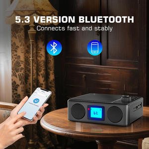 Lecteur <span class=keywords><strong>CD</strong></span> Bluetooth haute puissance avec <span class=keywords><strong>radio</strong></span> FM, entrée USB, carte TF, entrée AUX, lecteur <span class=keywords><strong>CD</strong></span> stéréo rétro rechargeable pour la maison, la bibliothèque, un cadeau - Product Image 5