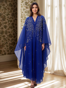 Heetverkopende, hoogwaardige dames shawl met strass steentjes en parels, Arabische moslim gewaad met capuchon voor vrouwen uit het Midden-Oosten - Product Image 4