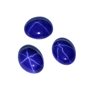 Đá Quý Nhân Tạo Wuzhou Đá Giá Bán Tất Cả Các Kích Cỡ Đá Sapphire Hình Bầu Dục Rực Rỡ Cắt Tổng Hợp Sao - Product Image 3