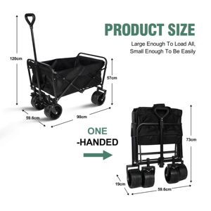 Carrito de Playa Plegable DB de Gran Capacidad, 100L, con Ruedas Grandes y Construcción Resistente - Product Image 5
