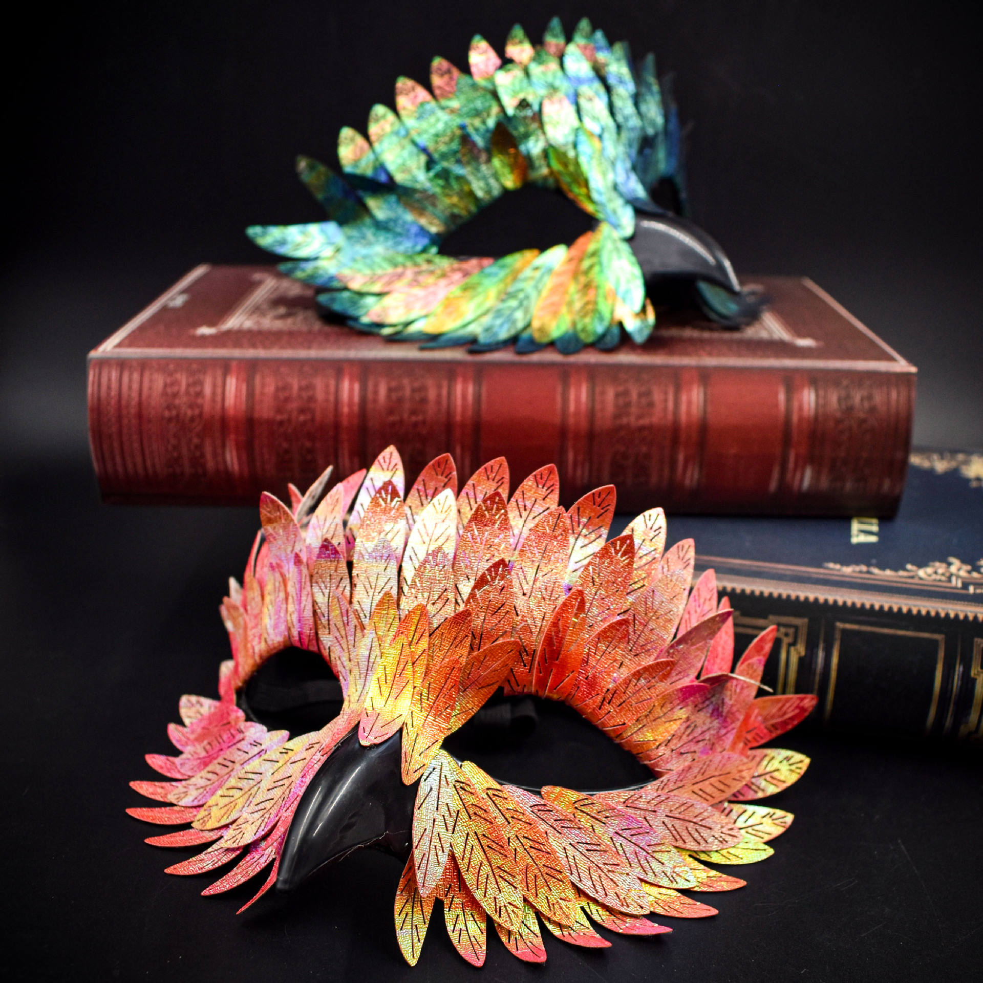 Halloween Exquisite Bird Beak Mask Makeup Ball Carnival Black Half Face Owl Feather Mask