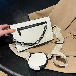 Sacs bandoulière <span class=keywords><strong>sport</strong></span> tendance, lot <span class=keywords><strong>de</strong></span> 2, <span class=keywords><strong>sac</strong></span> messager, <span class=keywords><strong>sac</strong></span> à main, <span class=keywords><strong>sac</strong></span> à bandoulière en cuir PU, chaîne, couleur unie, <span class=keywords><strong>sac</strong></span> pour <span class=keywords><strong>femme</strong></span> - Product Image 2