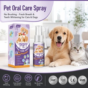 Spray de Cuidado Bucal para Mascotas Graci, Sin Cepillado, Limpieza de Dientes para <span class=keywords><strong>Perros</strong></span> y Gatos, <span class=keywords><strong>Aliento</strong></span> Fresco, Eliminación de Sarro, Blanqueamiento Dental, 30 ml, OEM, Venta al por Mayor - Product Image 1