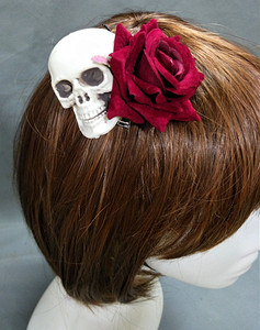 Barrette décorative en forme d'aile d'ange HL & accessoire capillaire gothique steampunk Lolita, épingle à cheveux crâne ODM pour Halloween - Product Image 5