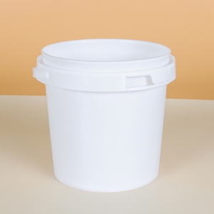 ホワイトHDPE貯蔵ペール0.5-1L不透明マットキャリーハンドル付き食品スナック & 工業材料容器 - Product Image 3