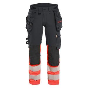 BLAKLADER - 702516489955D25 Women’s Hi-Vis <b>trousers</b> 4-way <b>stretch</b> <b>Black</b>/Red hi-vis - EAN 7330509929469 HI-VIS WORKWEAR - Product Image 1