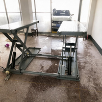 Pont élévateur à ciseaux hydraulique portable 3,5T à hauteur moyenne pour service des pneus, réparation de freins, atelier de carrosserie et garage