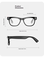 Lunettes Intelligentes IA MT5 Ultra 1080P HD Capture Vidéo 8MP Étanche IPX-6 Traduction et Reconnaissance à Distance Contrôle par Bouton Tactile