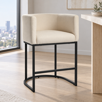 Chaises de bar hautes design baril 26'' beige, tabourets de bar pour îlot de cuisine - Vente chaude