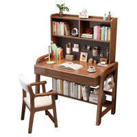 Escritorio Ergonómico de Madera Sólida para Computadora con Gestión de Cables Integrada y Diseño Compacto para Dormitorios Estudiantiles y Espacios Pequeños