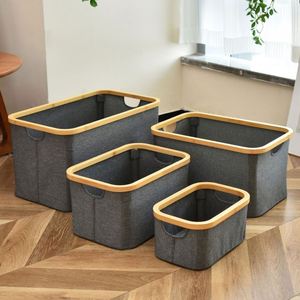 Cesto de Ropa Plegable de Bambú de Alta Calidad con Tapa y Asas para Organizar el Armario - Product Image 1
