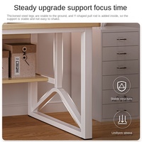 Bureau de travail moderne pour la maison, table modulaire blanche, bureau d'ordinateur en bois avec étagère
