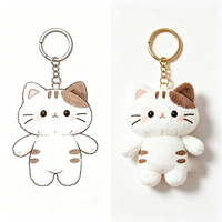 Porte-clés en peluche chat populaire, adorable mini-animal personnalisé, jouets en peluche pour sac, vente en gros pour la décoration quotidienne