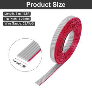 Cable Plano Meccanixity 28AWG IDC de 3m, Paso de 1.27mm, 6 Pines, Gris, para Conexión JTAG ISP - Product Image 3