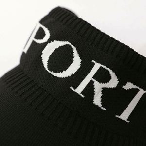 Factory Direct Hot Sale Summer Knitted Letter Sun Visor Hat Women's Casual Breathable Comfort Striped Outdoor Sports Cap - Product Image 4