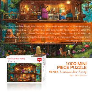 Puzzle en papier 1000 pièces Mini Maison dans <span class=keywords><strong>les</strong></span> Arbres Famille d'Ours 380x260mm Impression Offset Ajustement Parfait 1:1 Affiche Boîte Cadeau Série Stock pour Adulte - Product Image 1