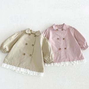 Abrigo de <span class=keywords><strong>Gabardina</strong></span> Sólido con Volantes y Doble Botonadura para Bebé Niña - Colección Otoño - Product Image 3
