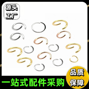 อุปกรณ์ทำเครื่องประดับ DIY แหวนสแตนเลสแบบเปิด ชุบเคลือบเงา สำหรับสร้อยคอและกำไลข้อมือ - Product Image 4